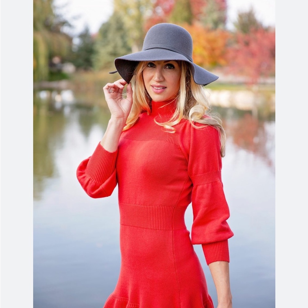 Happy nature Womens nwt orange‎ cotton sweater dress size small nwt